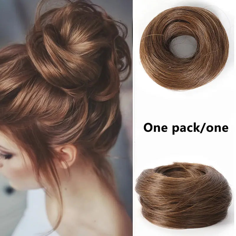 💁 Last Day 50% OFF💖-✨ Synthetic Curly Messy Bun Scrunchie for Quick, Easy & Stylish Hairstyles 🎀