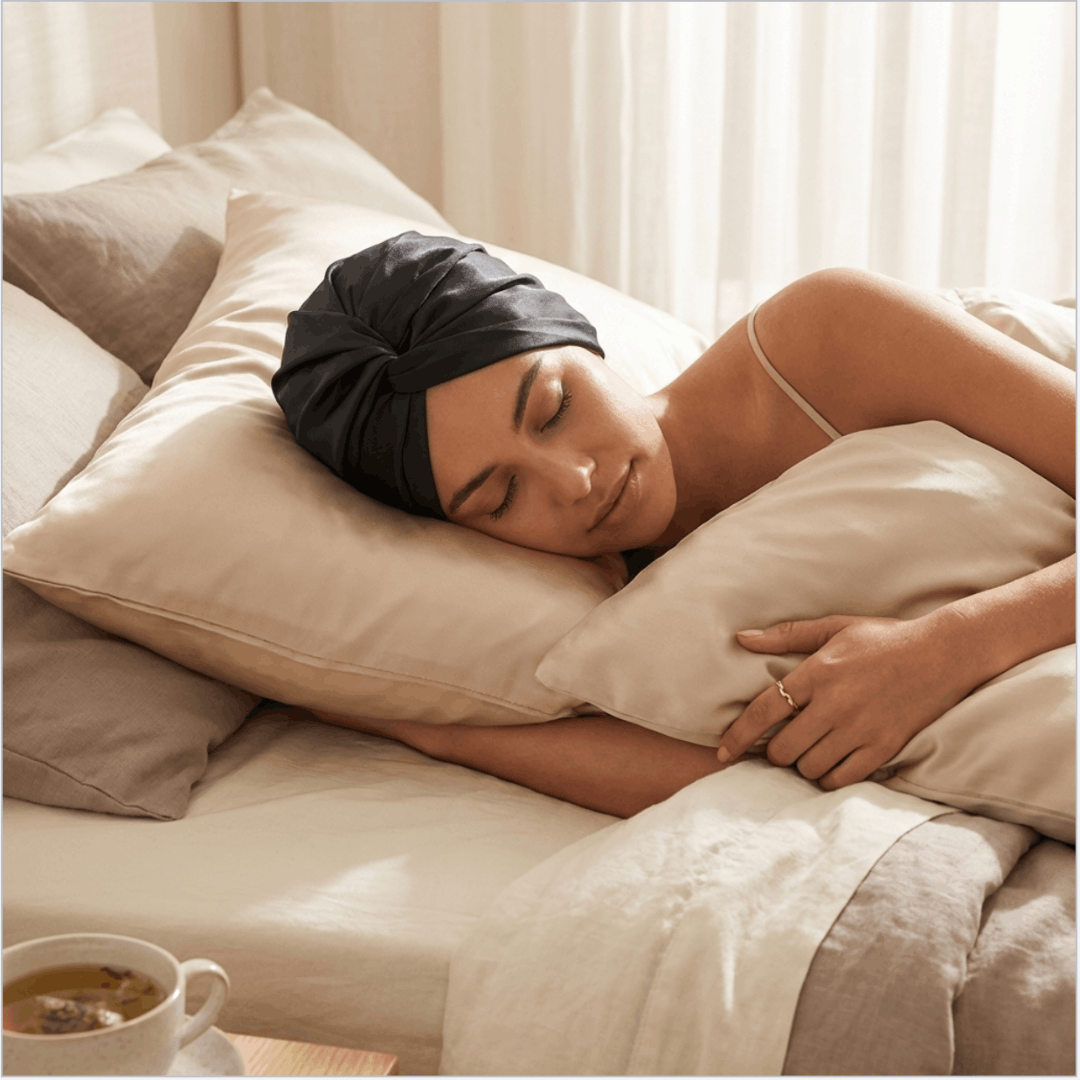 Luxury Satin Sleep Turban- Double Lined 19 Momme Silk Turban