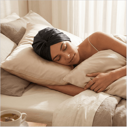 Luxury Satin Sleep Turban- Double Lined 19 Momme Silk Turban
