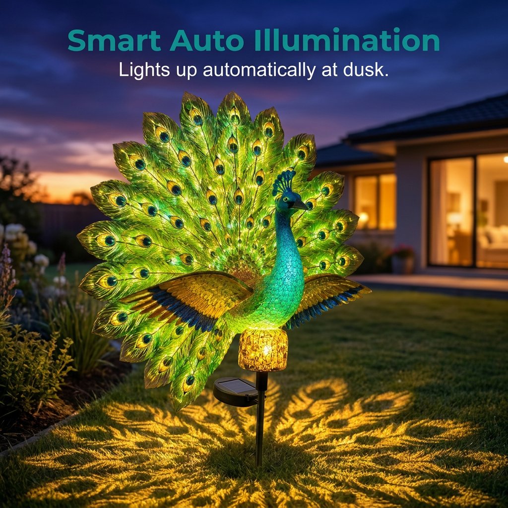 🔥 Last Day 60% OFF 🦚 Animated Solar Peacock Garden Sculpture