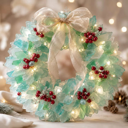 🎁Last Day 50% OFF✨-🎅 Lighted Sea Glass Santa DIY Kit for Easy, Festive Christmas Decorating ✨