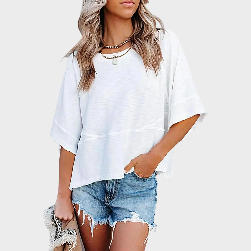❤️ Last Day 50% OFF✨-👚Solid Color Flared Sleeve T-Shirt for Effortless Everyday Style & Feminine Charm ✨