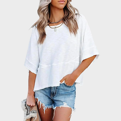 ❤️ Last Day 50% OFF✨-👚Solid Color Flared Sleeve T-Shirt for Effortless Everyday Style & Feminine Charm ✨