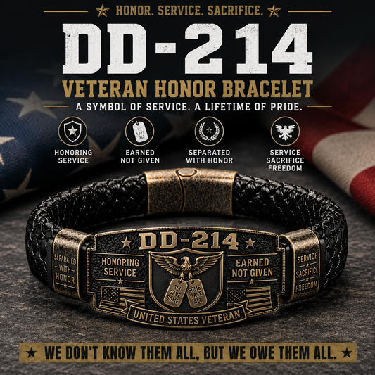 💥LAST DAY 50% OFF🔥DD-214 Veteran Honor Bracelet - Made By VETERAN 'Robert Smith'