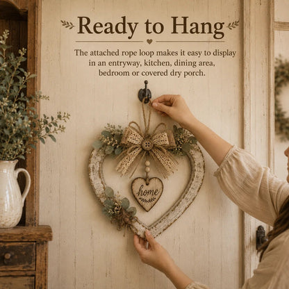 🤎🏡 Rustic Farmhouse Heart Wall Decor – Cozy “Home” Charm for Any Space ✨❤️