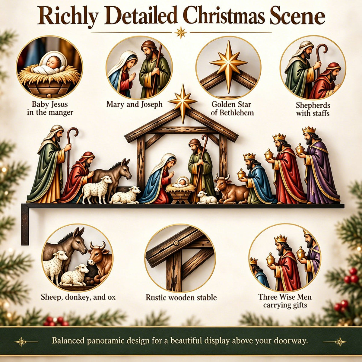 ✝️Nativity Scene Door Topper | Bring The Story Of Christmas Home