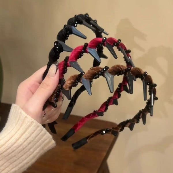 Retro High Skull Pearl Headband