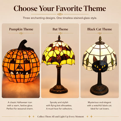 🎃 Halloween Tiffany Style Resin Themed Table Lamp