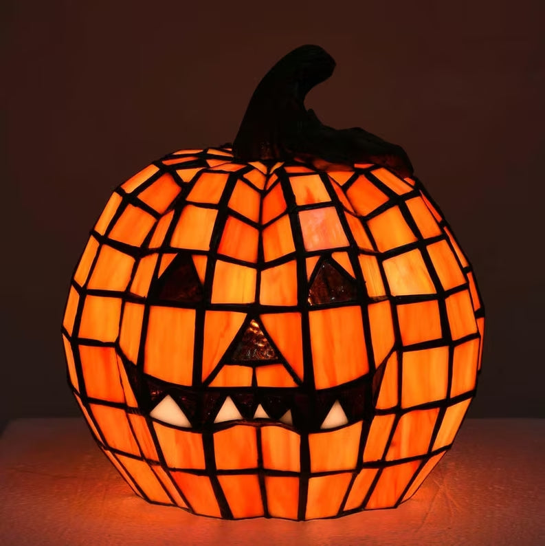 🎃 Halloween Tiffany Style Resin Themed Table Lamp