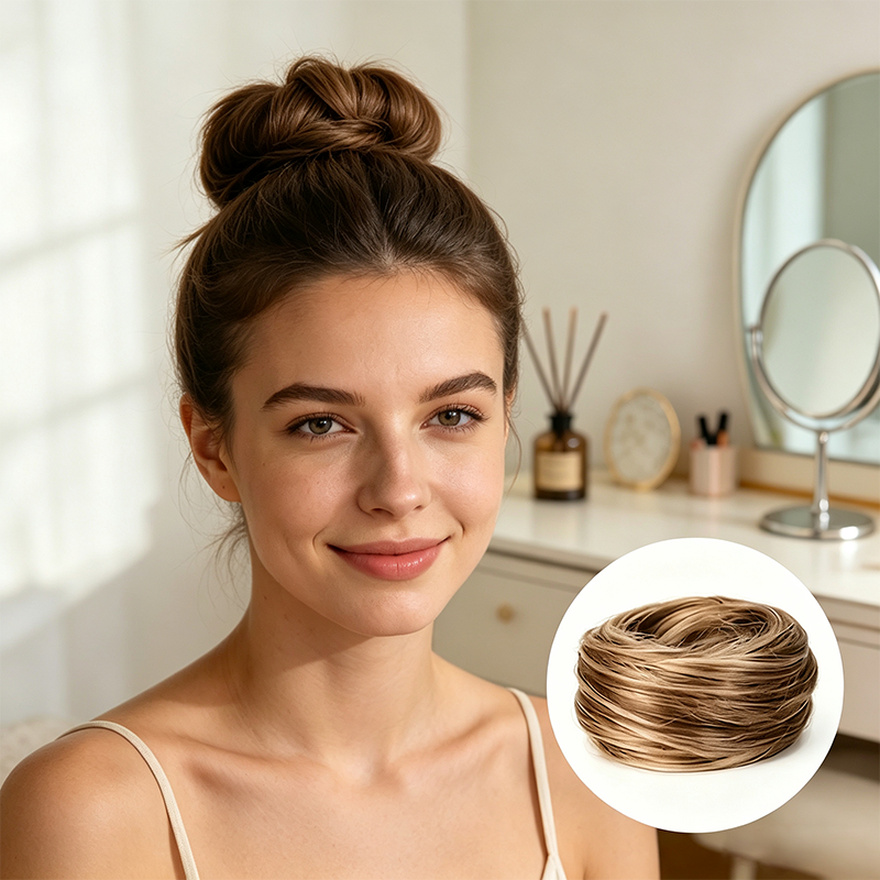 💁 Last Day 50% OFF💖-✨ Synthetic Curly Messy Bun Scrunchie for Quick, Easy & Stylish Hairstyles 🎀