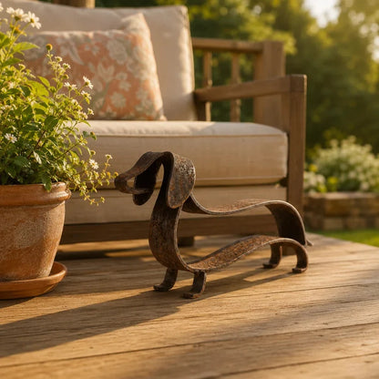 🐾✨ Rustic Dachshund Metal Sculpture – Charming Farmhouse & Garden Decor 🏡🐶