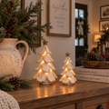 🎄✨ Vintage Lighted Christmas Tree Figurine – Warm Retro Glow for Cozy Holiday Décor! ❤️🏡🎁