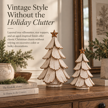 🎄✨ Vintage Lighted Christmas Tree Figurine – Warm Retro Glow for Cozy Holiday Décor! ❤️🏡🎁