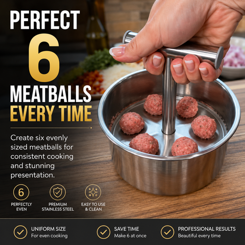 🥩✨ Stainless Steel Meatball Shaper – Quick, Even & Perfect Every Time! 🍖👌
