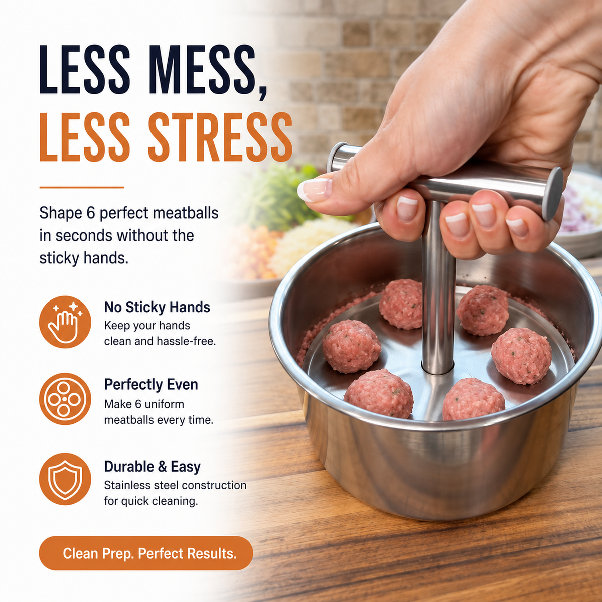 🥩✨ Stainless Steel Meatball Shaper – Quick, Even & Perfect Every Time! 🍖👌