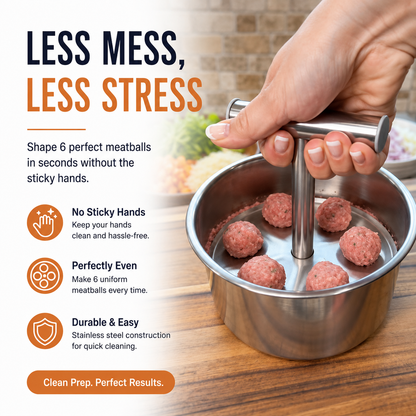 🥩✨ Stainless Steel Meatball Shaper – Quick, Even & Perfect Every Time! 🍖👌