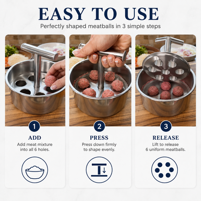 🥩✨ Stainless Steel Meatball Shaper – Quick, Even & Perfect Every Time! 🍖👌