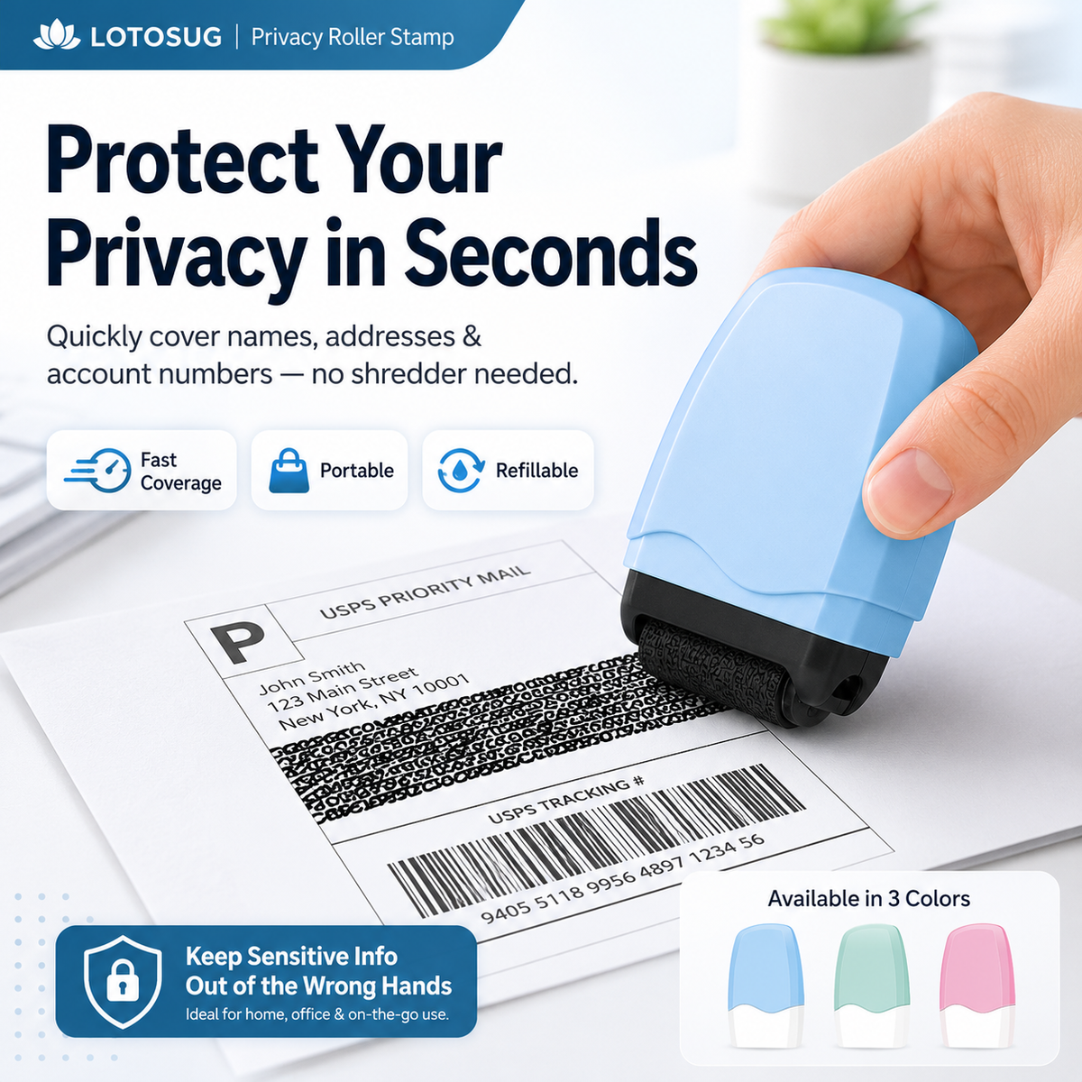 Identity Theft Protection Roller Stamp