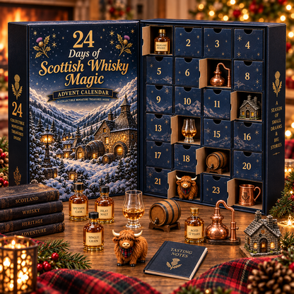 🥃✨2026 Days of Scottish Whisky Magic Blind Box –24-Day Festive Countdown, Scottish Whisky-Themed Collectible Figures Blind Box – Gift For Whisky Lovers🎄🏴🎁✨
