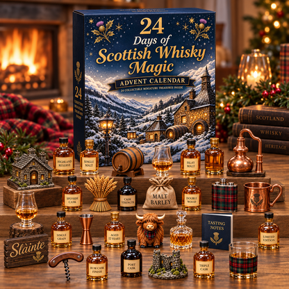 🥃✨2026 Days of Scottish Whisky Magic Blind Box –24-Day Festive Countdown, Scottish Whisky-Themed Collectible Figures Blind Box – Gift For Whisky Lovers🎄🏴🎁✨
