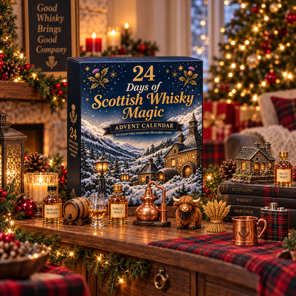 🥃✨2026 Days of Scottish Whisky Magic Blind Box –24-Day Festive Countdown, Scottish Whisky-Themed Collectible Figures Blind Box – Gift For Whisky Lovers🎄🏴🎁✨