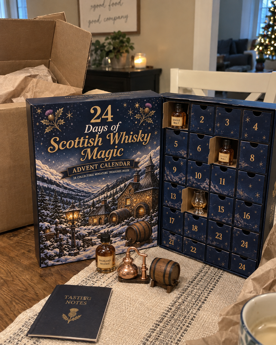 🥃✨2026 Days of Scottish Whisky Magic Blind Box –24-Day Festive Countdown, Scottish Whisky-Themed Collectible Figures Blind Box – Gift For Whisky Lovers🎄🏴🎁✨