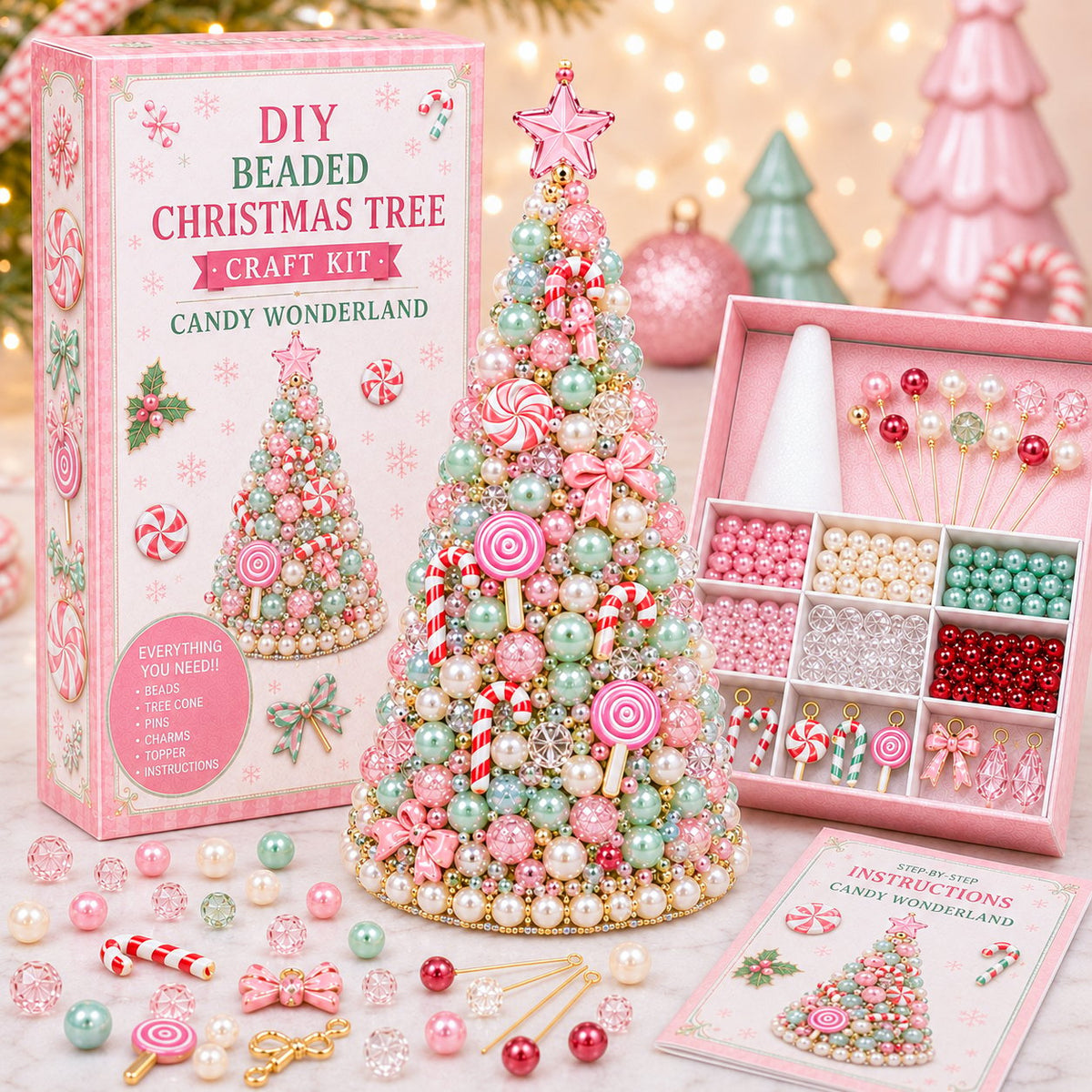 🎁 Last Day 50% OFF✨- DIY Beaded Christmas Tree Craft Kit