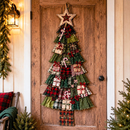🎄Beginner-Friendly DIY Oversized Patchwork Christmas Tree Door Hanging Kit