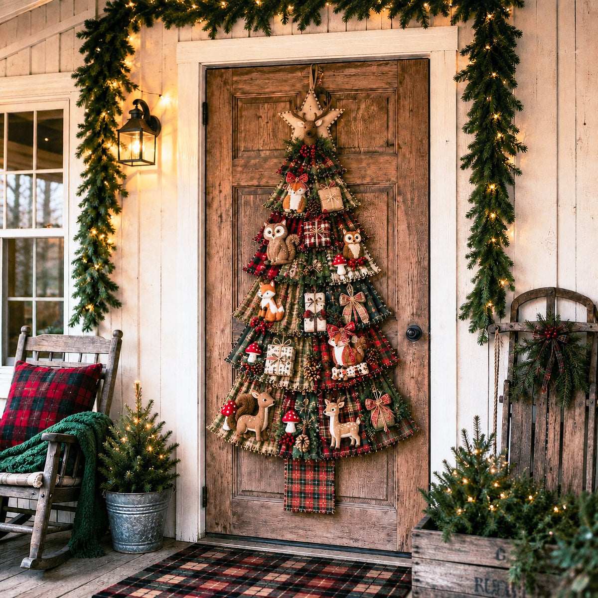 🎄Beginner-Friendly DIY Oversized Patchwork Christmas Tree Door Hanging Kit