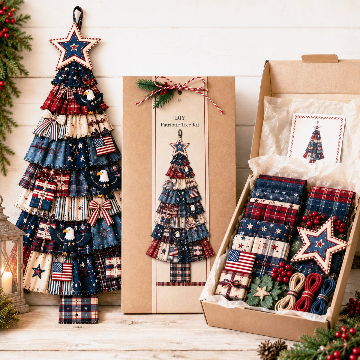 🎄Beginner-Friendly DIY Oversized Patchwork Christmas Tree Door Hanging Kit