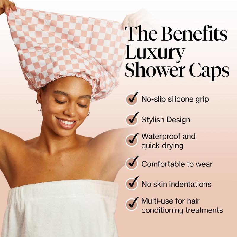 Satin Lined Flexi Shower Cap For Long & Short Hair