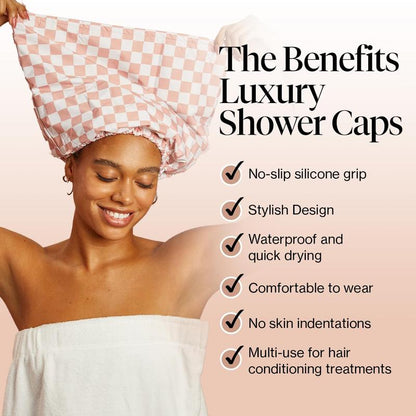Satin Lined Flexi Shower Cap For Long & Short Hair
