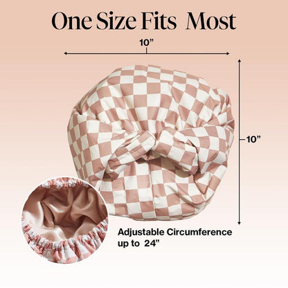 Satin Lined Flexi Shower Cap For Long & Short Hair