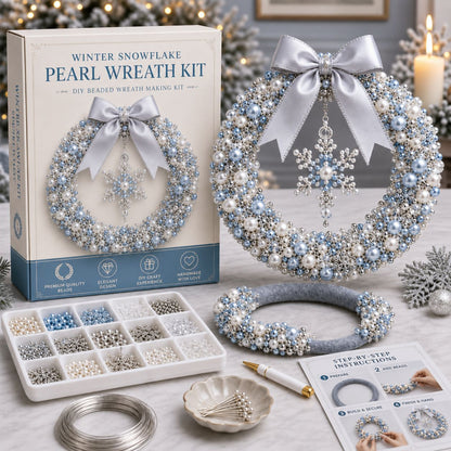 🎄 DIY Christmas Pearl Wreath Kit — A Mini Wreath You Build Bead by Bead