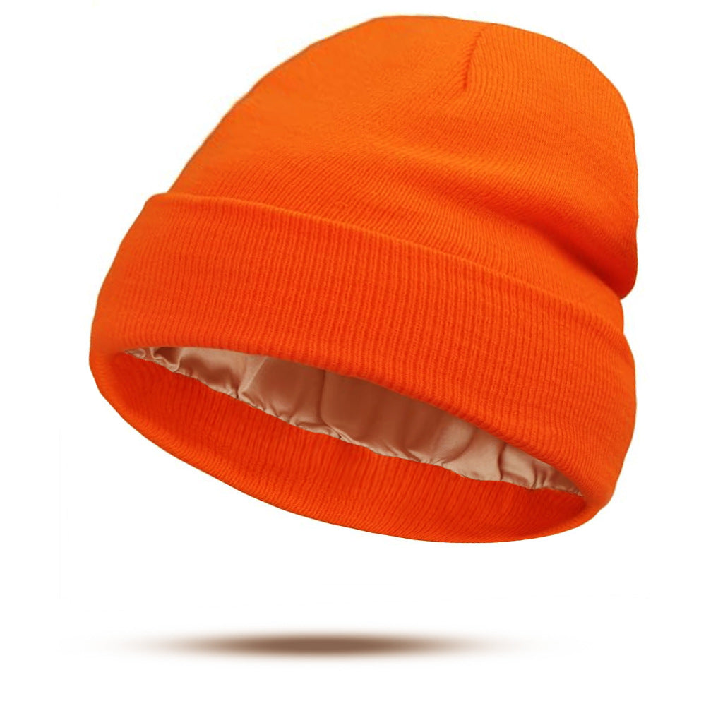 Winter Hair Care Satin Lined Beanie,Reduce Frizz,Anti-Static,Maintain Hairstyle, Keep Hair Smooth