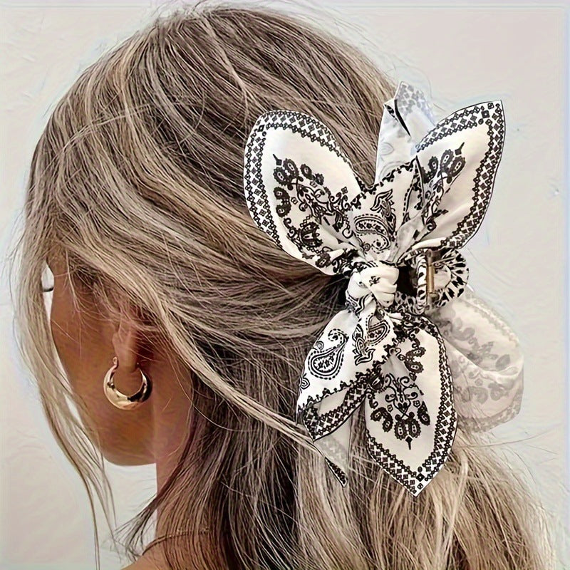 🎀Vintage Paisley Bow Hair Claw Clip