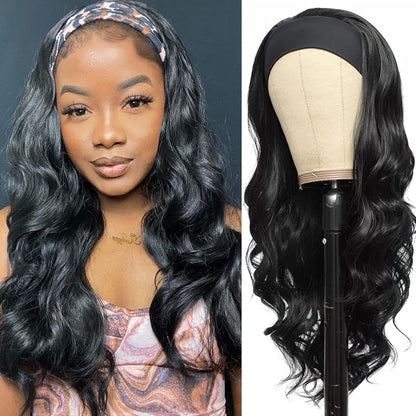 Ice Silk Headband Wig-100% Human Hair, Real Look