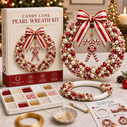 🎄 DIY Christmas Pearl Wreath Kit — A Mini Wreath You Build Bead by Bead