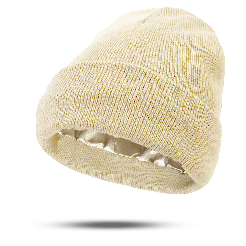Winter Hair Care Satin Lined Beanie,Reduce Frizz,Anti-Static,Maintain Hairstyle, Keep Hair Smooth