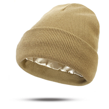 Winter Hair Care Satin Lined Beanie,Reduce Frizz,Anti-Static,Maintain Hairstyle, Keep Hair Smooth