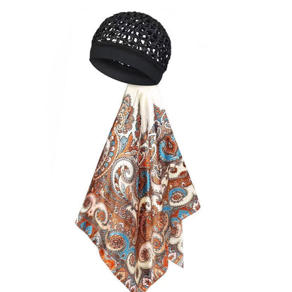 2-in-1 Hair Net & Satin Scarf Bonnet – Multi-Way Styling