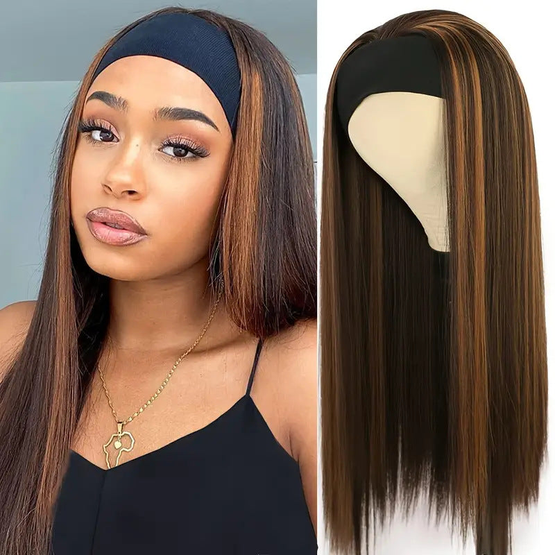 Ice Silk Headband Wig-100% Human Hair, Real Look