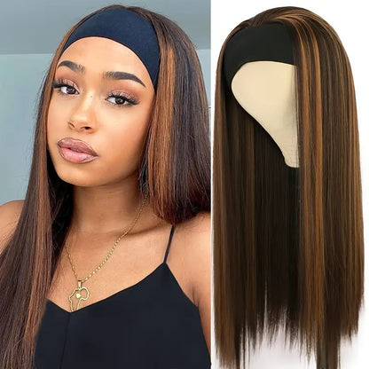 Ice Silk Headband Wig-100% Human Hair, Real Look