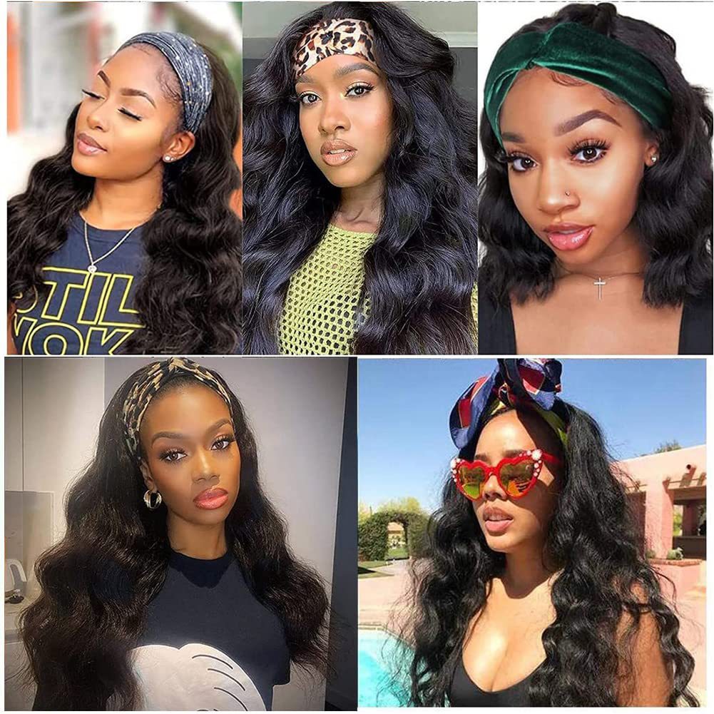 Ice Silk Headband Wig-100% Human Hair, Real Look
