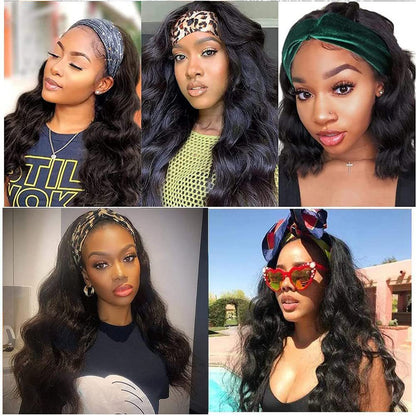 Ice Silk Headband Wig-100% Human Hair, Real Look