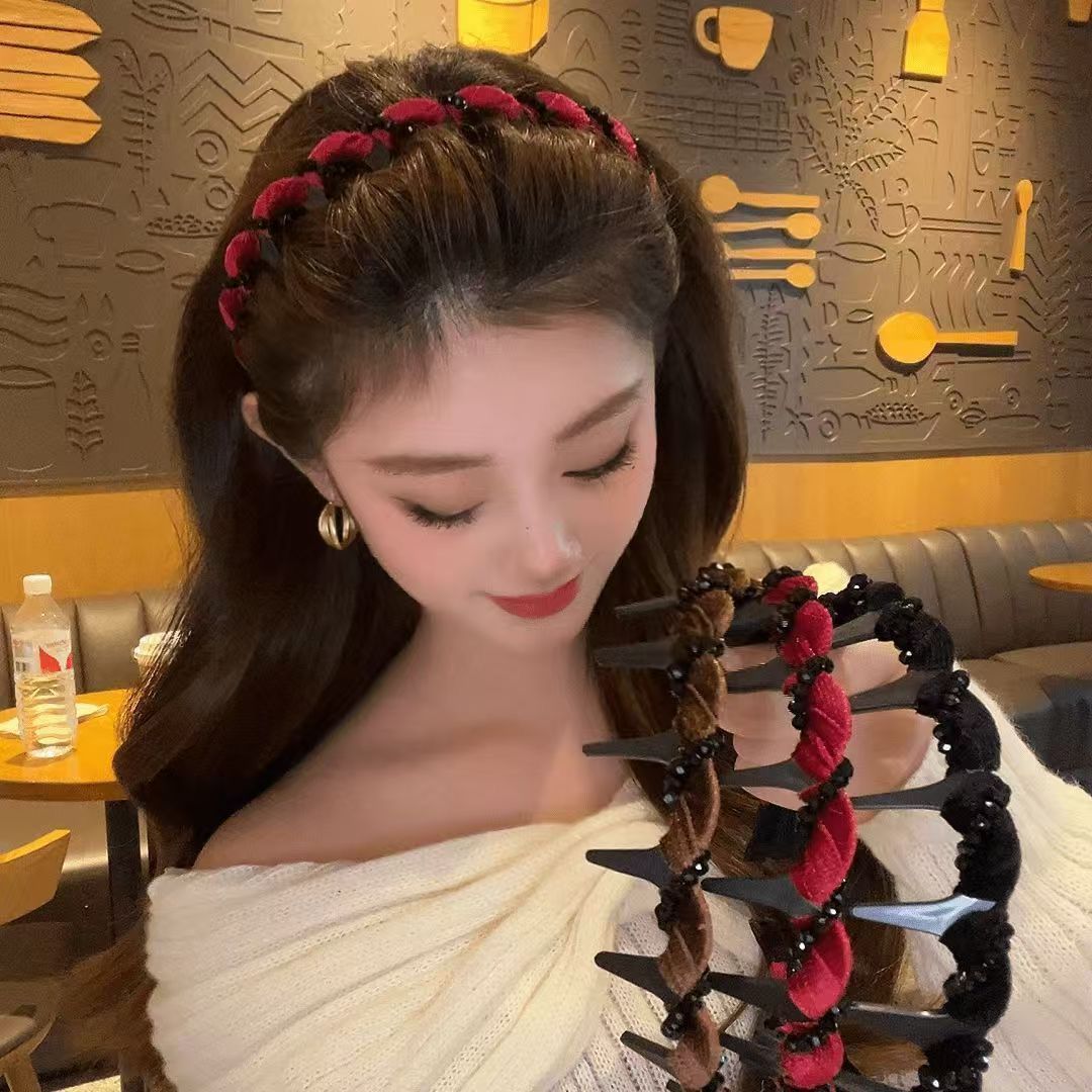 Retro High Skull Pearl Headband