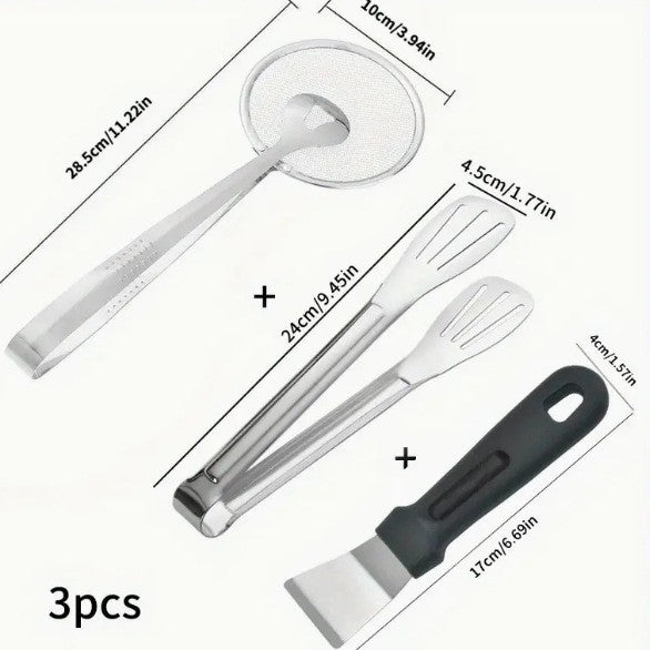 🔥50% OFF!🥢2 In 1 Food Tongs With Built In Oil Strainer For Easy Frying Serving And Draining