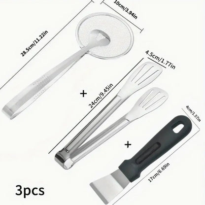 🔥50% OFF!🥢2 In 1 Food Tongs With Built In Oil Strainer For Easy Frying Serving And Draining