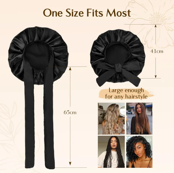 Silk Butter Satin Bonnet with Tie Band
