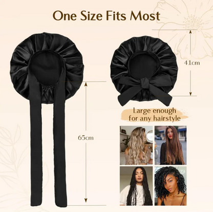 Silk Butter Satin Bonnet with Tie Band